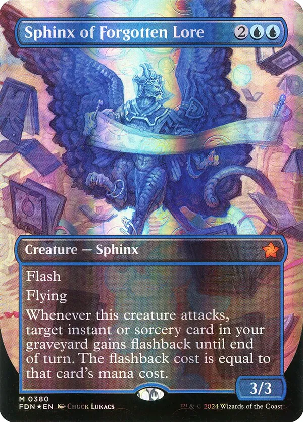 Sphinx of Forgotten Lore (Borderless) (Mana Foil)