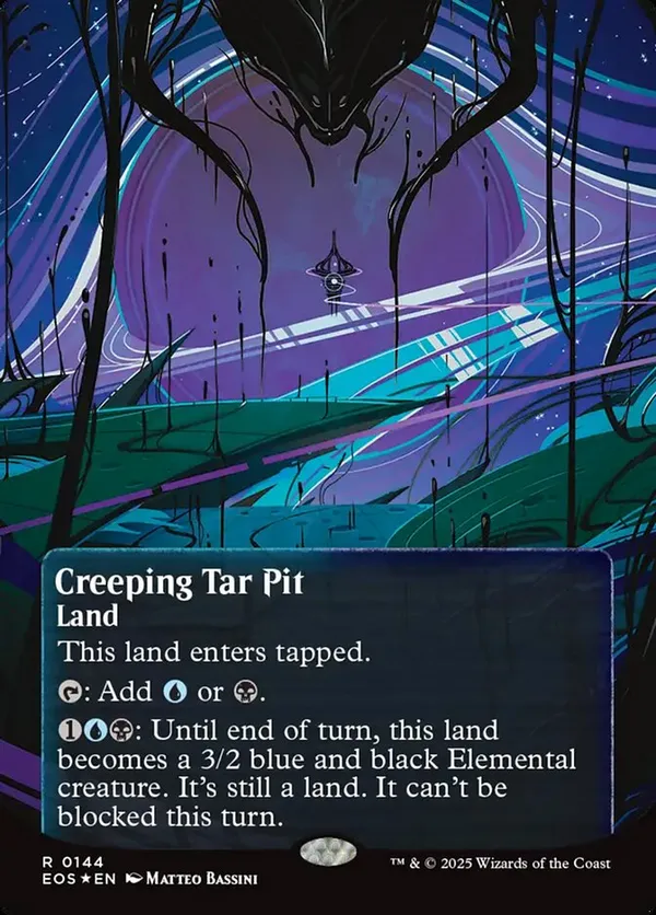 Creeping Tar Pit (0144) (Borderless) (Galaxy Foil)