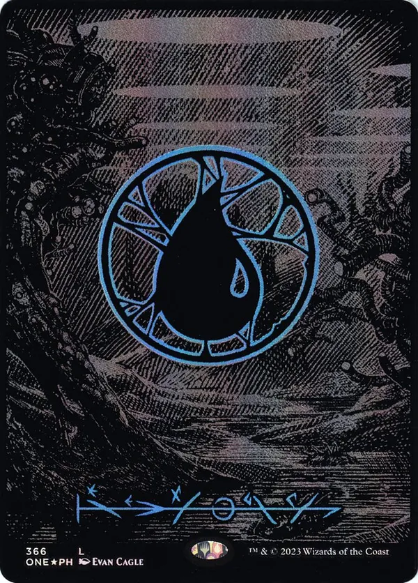 Island (Phyrexian) - Full Art (Oil Slick Raised Foil)