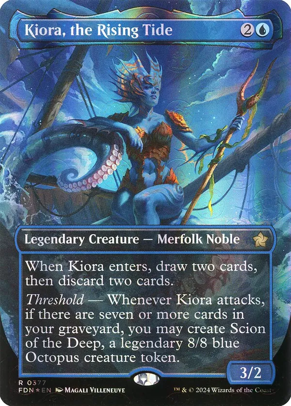 Kiora, the Rising Tide (Borderless) (Mana Foil)
