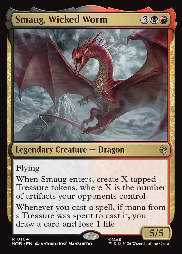 Smaug, Wicked Worm (Borderless) (Surge Foil) • The Hobbit (HOB) #281