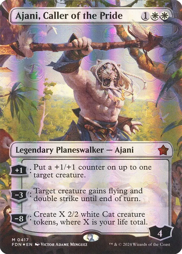 Ajani, Caller of the Pride (Borderless) (Mana Foil)