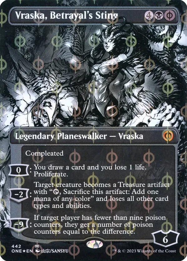 Vraska, Betrayal's Sting (Borderless) (Step-And-Complete Foil)