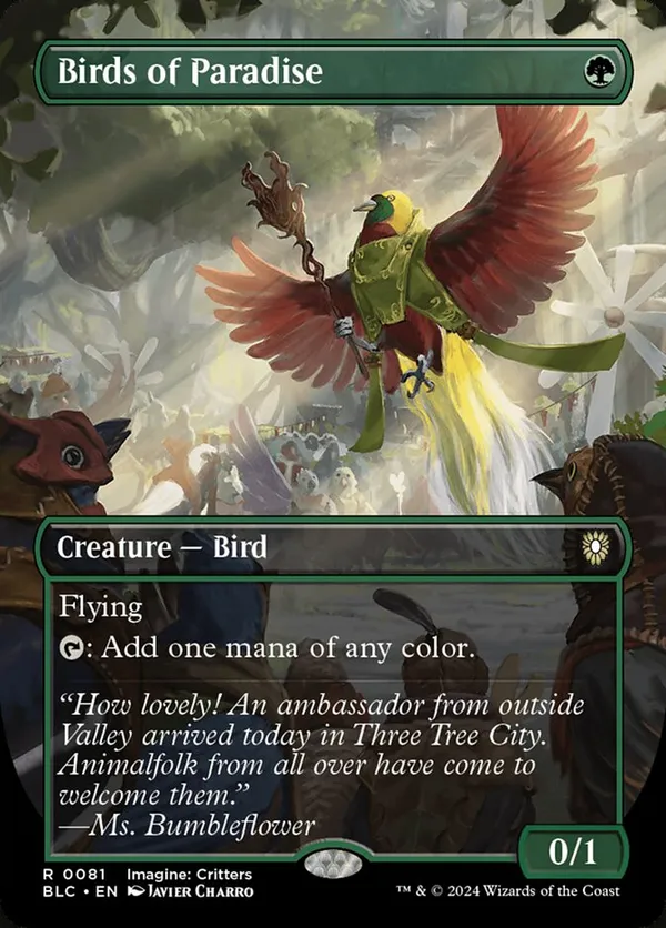 bird mtg cards Mockingbird [Bloomburrow] 2 Illustrated by David Frasheski All Magic A flavorful Commander deck that