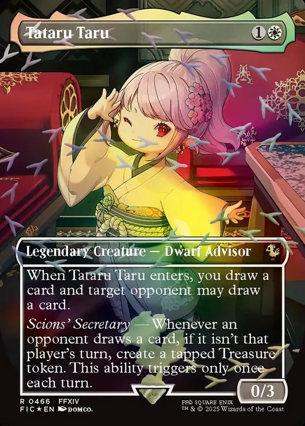 MTG タタル・タル 拡張foil FFXIV Tataru Taru (Borderless) (Chocobo Track Foil) • Commander: Final