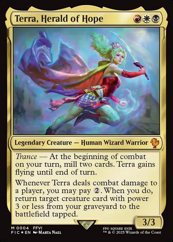 Celes, Rune Knight (Borderless) (Surge Foil) • Commander: Final
