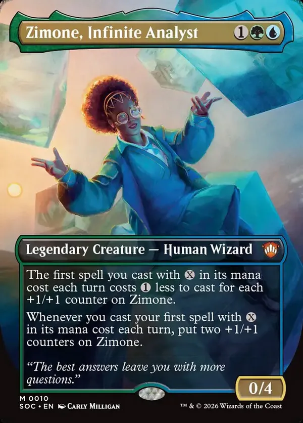 Zimone, Infinite Analyst (Borderless)  Commander: Secrets of Strixhaven  (SOC) #10