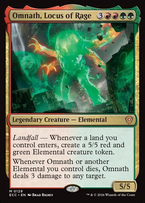 MTG Omnath, Locus Of The Roil – Core Set 2020 (M20) #216 – Mythic Rare, Near Mint