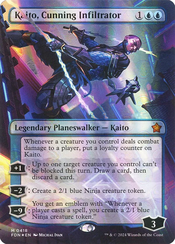 Kaito, Cunning Infiltrator (Borderless) (Mana Foil)