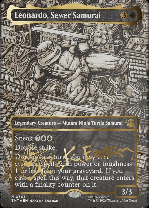 Leonardo, Sewer Samurai (Borderless) (Gold-Stamped Signature)