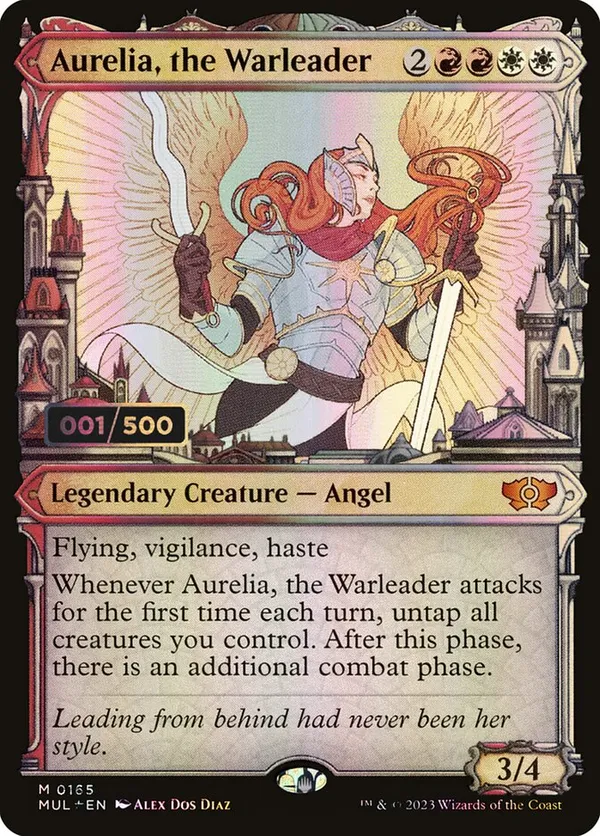 Aurelia,the Warleader ダブルレインボウ（シリアル入り） Aurelia, the Warleader (Serialized) • March of the Machine
