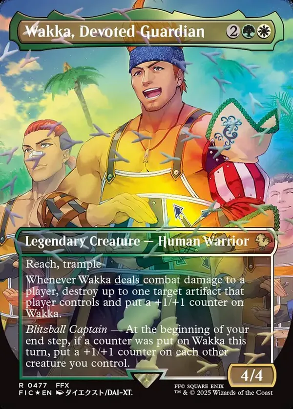 FFTCG ワッカ　foil Wakka, Devoted Guardian (Borderless) (Chocobo Track Foil