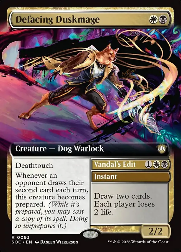 Defacing Duskmage (Extended Art)  Commander: Secrets of Strixhaven (SOC)  #93