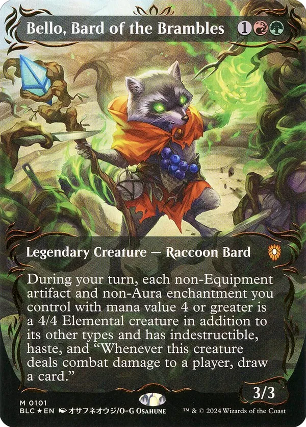 Bello, Bard of the Brambles (Borderless) (Raised Foil) • Commander