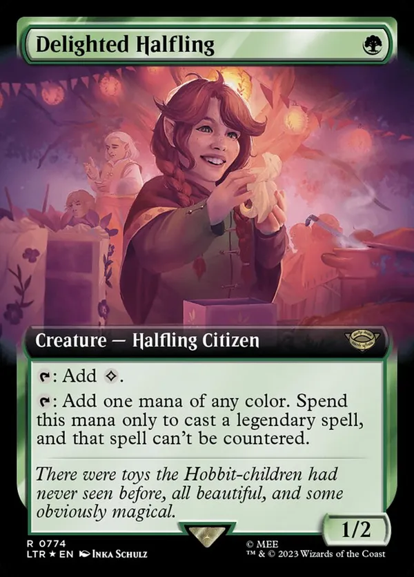 Delighted Halfling (Extended Art) (Surge Foil)