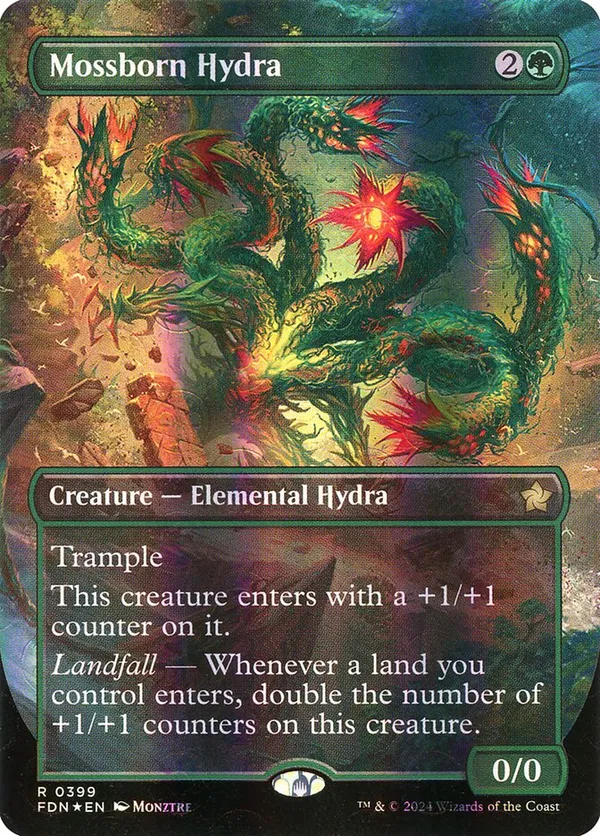 Mossborn Hydra (Borderless) (Mana Foil)