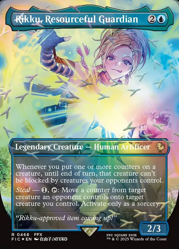 Rikku, Resourceful Guardian (Borderless) (Chocobo Track Foil