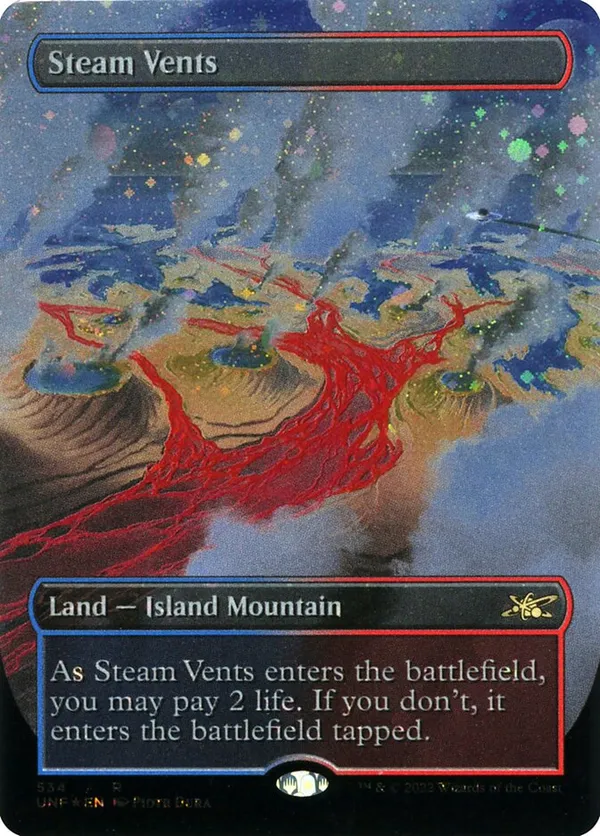 MTG Steam Vents 蒸気孔 英語 ギャラクシーFoil UNF Steam Vents (Borderless) (Galaxy Foil) • Unfinity (UNF) #534