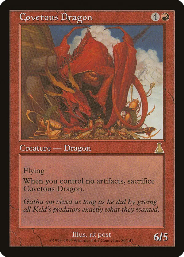 A56 欲深きドラゴン/Covetous Dragon Foil signed Covetous Dragon • Urza's Destiny (UDS) #80