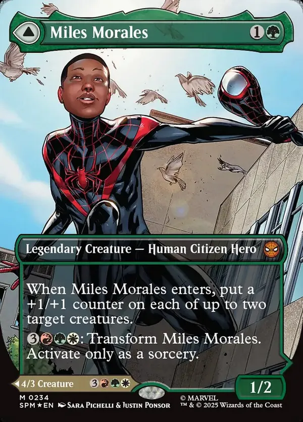 MTG　SPМ　マイルス・モラレス（全面アート版）２枚 Miles Morales (0234) (Borderless) • Marvel's Spider-Man (SPM) #234