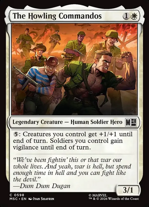 Howling Commandos Multiversal The Howling Commandos • Commander: Marvel Super Heroes (MSC) #598