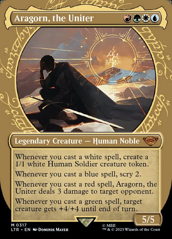 thumbnail image 2 of Aragorn The Uniter 002 Foil - Altered Art Custom MTG Creature - Near Mint 2 of 3