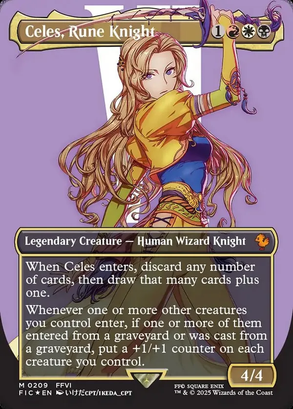Celes, Rune Knight (Borderless) (Surge Foil) • Commander: Final