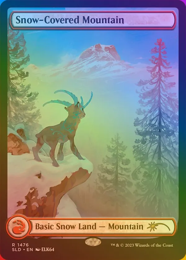 foil （1476)冠雪の山/Snow-Covered Mountain 5枚 Snow-Covered Mountain (1476) (Rainbow Foil) • Secret Lair