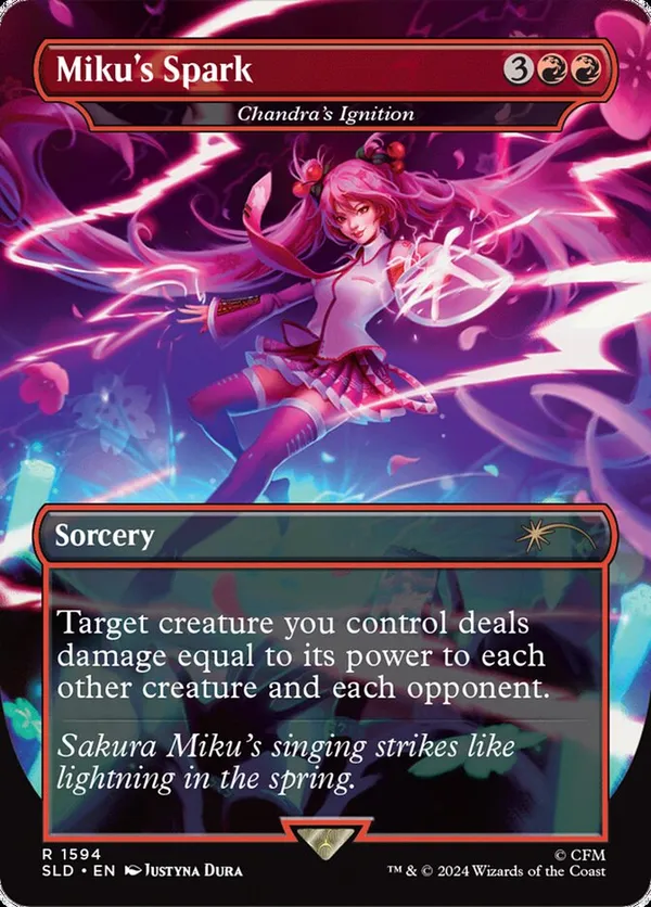 サインドMiku, Child of Song & Jeweled Lotus 2024 MTG SECRET LAIR DROP FOIL #1599 MIKU, CHILD OF SONG PSA