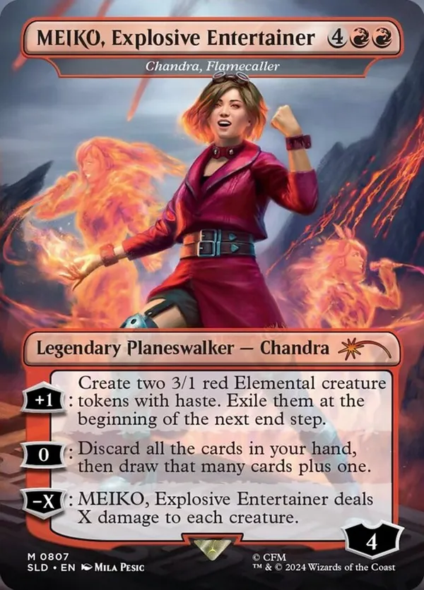 MEIKO, Explosive Entertainer - Chandra, Flamecaller (Rainbow Foil)