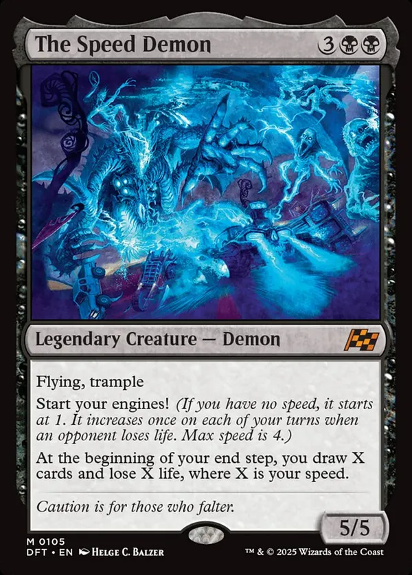 MTG スピードデーモン ボーダーレス ファーストプレイスfoil 英語版 The Speed Demon | Aetherdrift Variants Foil | Standard
