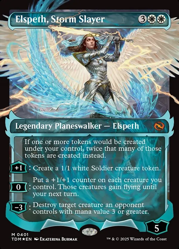 【TDMJP 嵐の討伐者、エルズペス/Elspeth, Storm Slayer MTG - Elspeth, Storm Slayer (Borderless) #398 - Tarkir