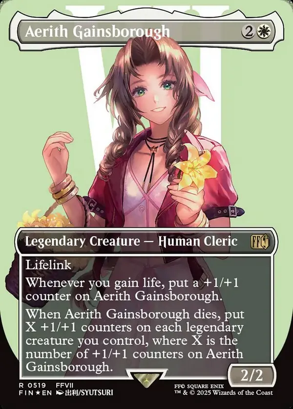 MTG エアリスAerith Gainsborough Surge FOIL Aerith Gainsborough (Borderless) (Surge Foil) • Universes