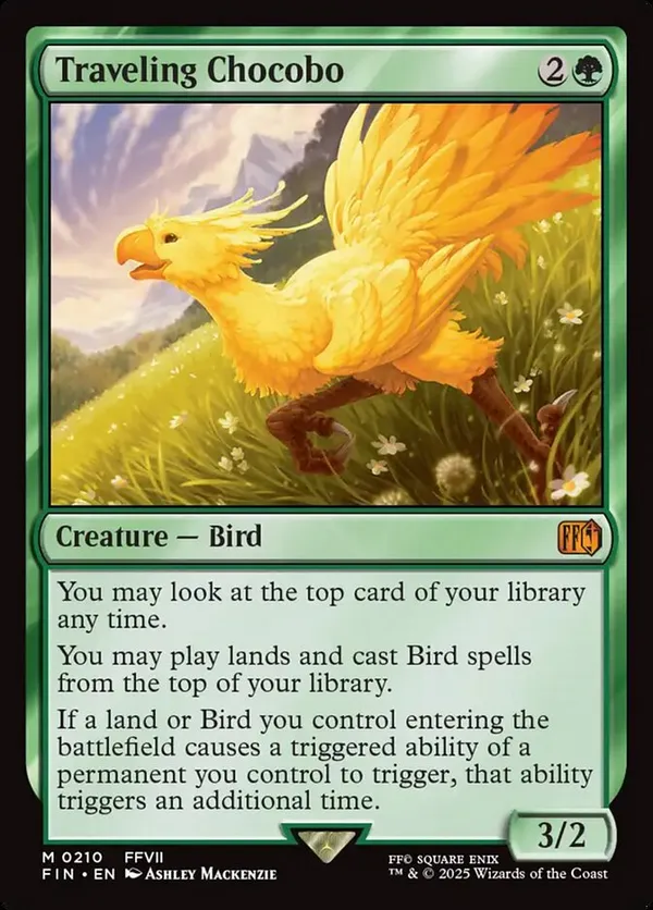 Traveling Chocobo (Borderless) (Neon Ink Green) • Universes