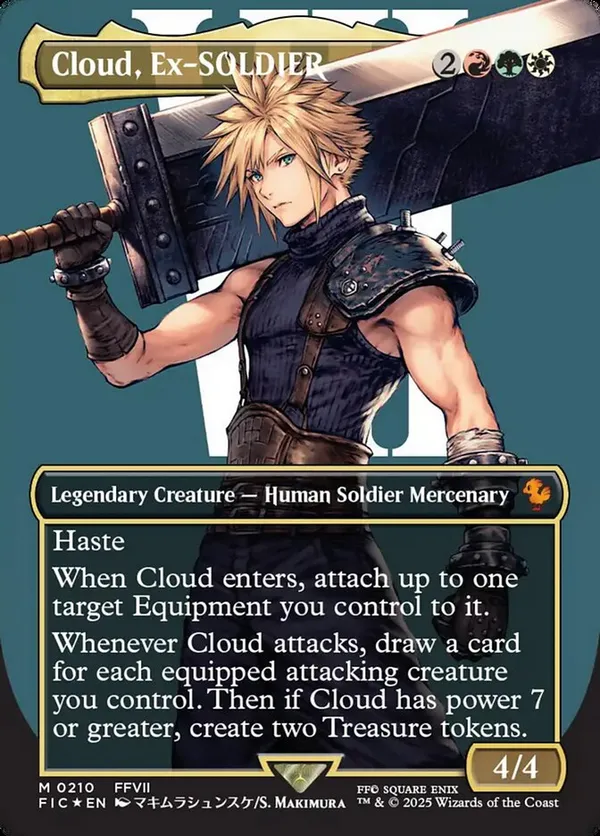 元ソルジャー、クラウド / Cloud, Ex-SOLDIER サージfoil Cloud, Ex-SOLDIER (Borderless) (Surge Foil) • Commander