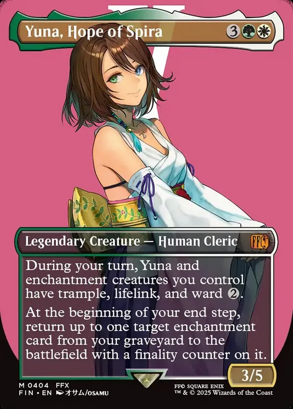 mtg final fantasy【ボーダレスFoil】スピラの希望、ユウナ Yuna, Hope of Spira (Borderless) • Universes Beyond: Final