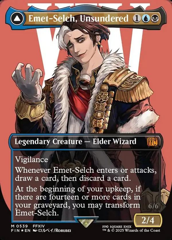MTG/拡張/foil/エメトセルク/Emet-Selch,Unsundered Emet-Selch, Unsundered (Borderless) (Surge Foil) • Universes