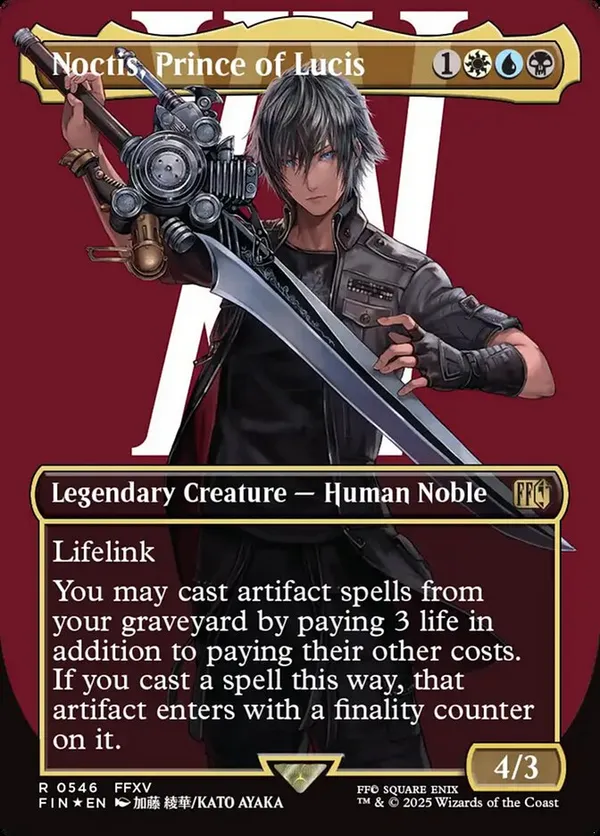 MTG ルシスの王子、ノクティス ボーダーレス サージfoil Noctis, Prince of Lucis (Borderless) (Surge Foil
