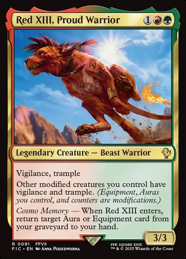 Mtg 誇り高き戦士、レッドXIII 拡張アート版 foil版 英語版 MTG 誇り高き戦士、レッドXIII 英語foil 拡張アート ボーダー