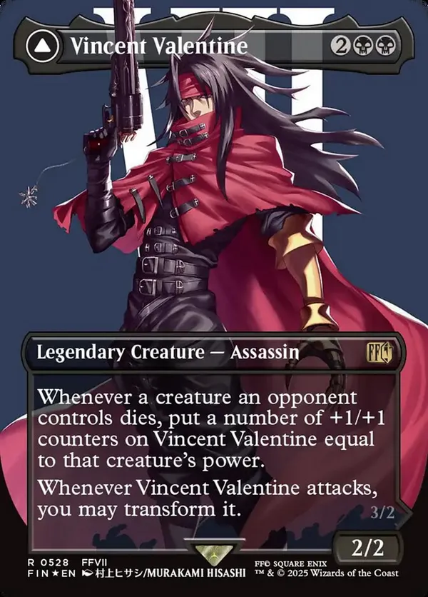 ヴィンセント・ヴァレンタイン　拡張foil 英語版 Vincent Valentine (Borderless) (Surge Foil) • Universes