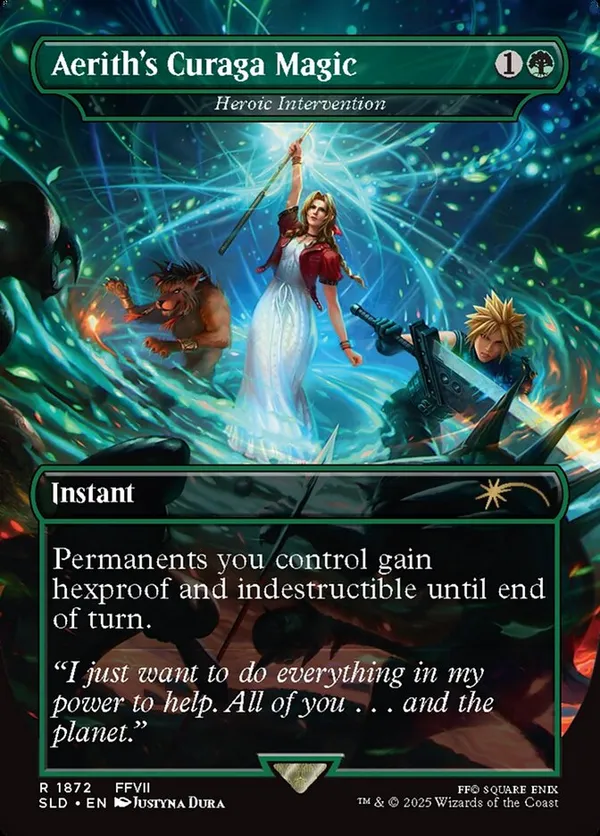 Aerith's Curaga Magic - Heroic Intervention (Rainbow Foil)