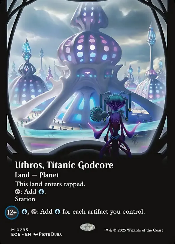 【EOE】巨大な神核、ウスロス　ギャラクシーfoil英語 Uthros, Titanic Godcore (Borderless) (Galaxy Foil) • Edge of