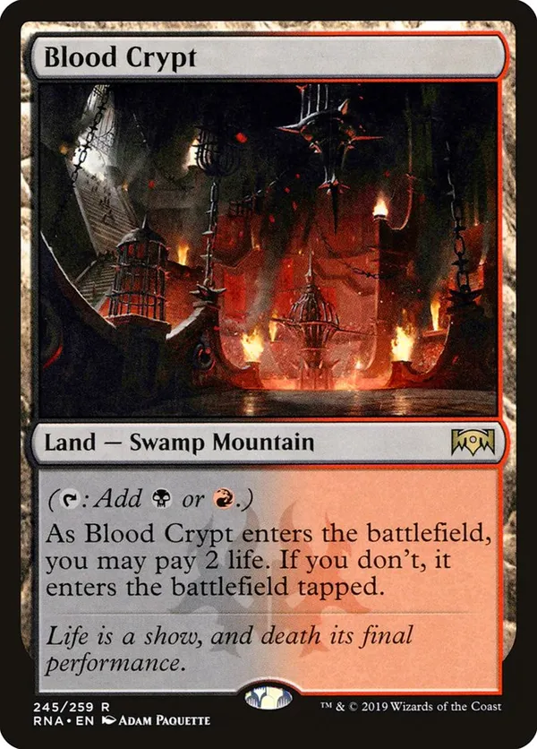 MTG 血の墓所　ギャラクシーfoil EX+](ギャラクシーFOIL)(フルアート)血の墓所/Blood Crypt《英語