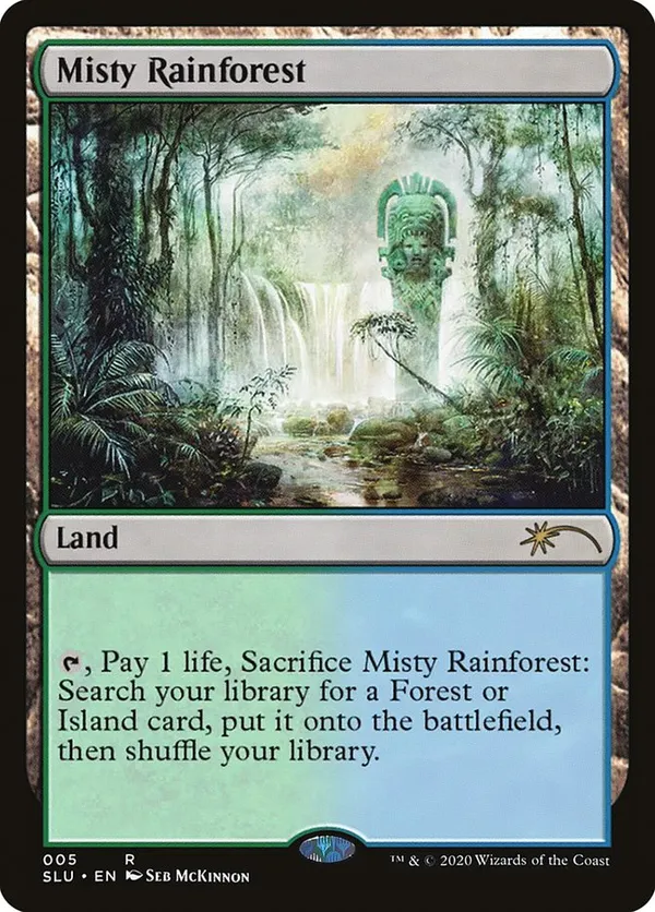 Misty Rainforest (Retro Frame) (Foil Etched) • Modern
