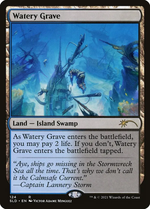 Watery Grave (Borderless) (Galaxy Foil) • Unfinity (UNF) #529