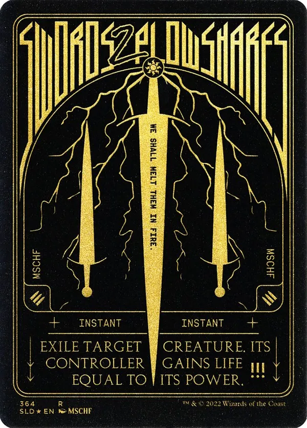 Swords to Plowshares (Foil Etched) (Gold) • Secret Lair