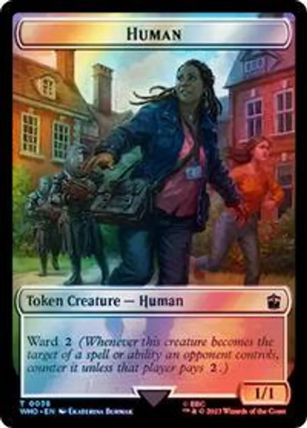 Human (0038) // Clue (0055) Double-Sided Token (Surge Foil)
