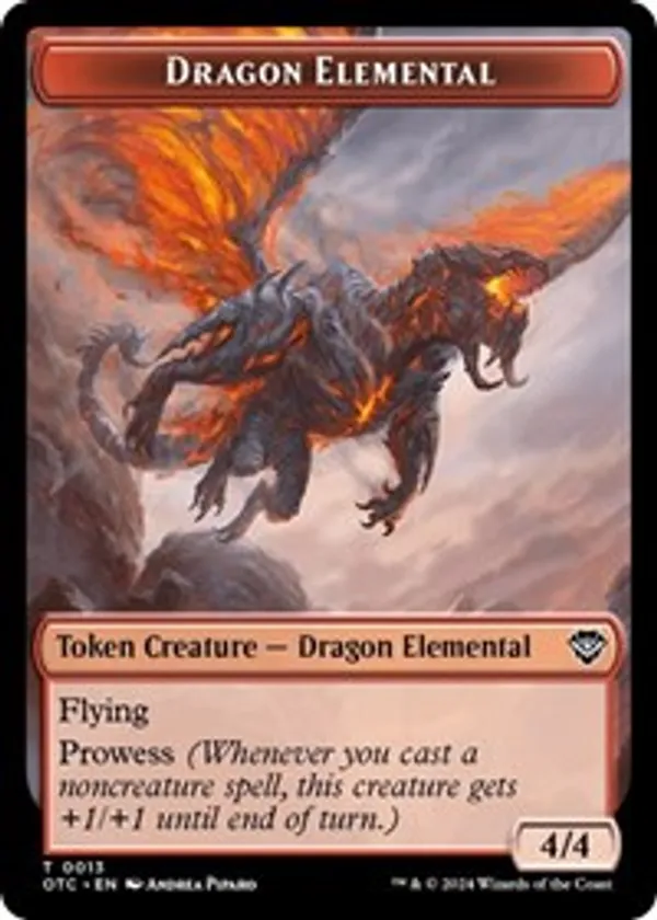 Dragon Elemental // Treasure Double-Sided Token
