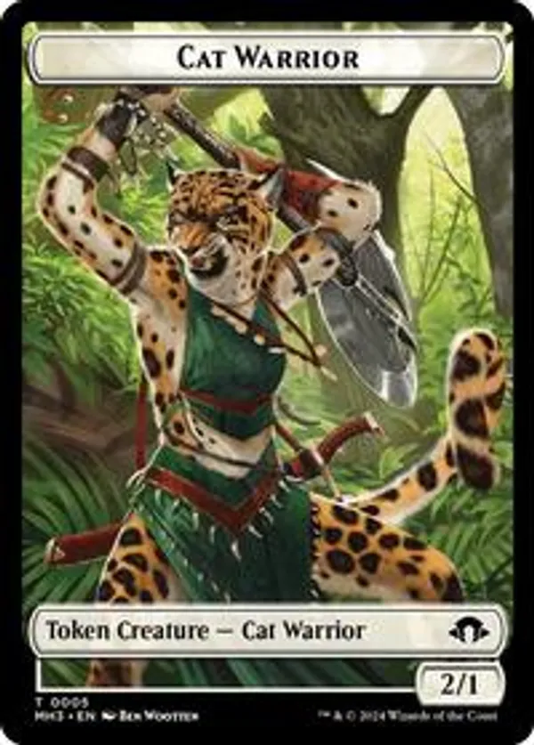 Cat Warrior // Energy Reserve Double-Sided Token