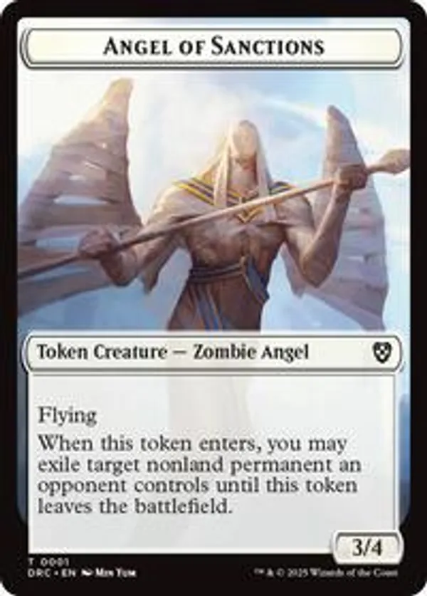 Angel of Sanctions // Zombie (0003) Double-Sided Token